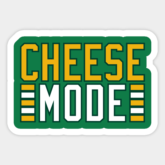 Green Bay Packers Cheese Mode Design Sticker by stayfrostybro